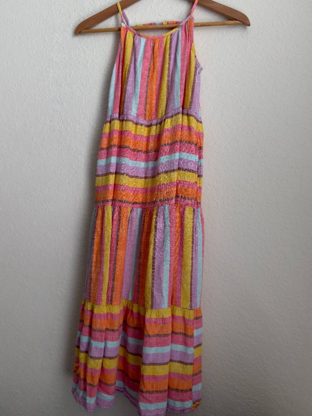 Cat & Jack Girls 10/12 Striped Maxi Dress w/ Pockets. (B)